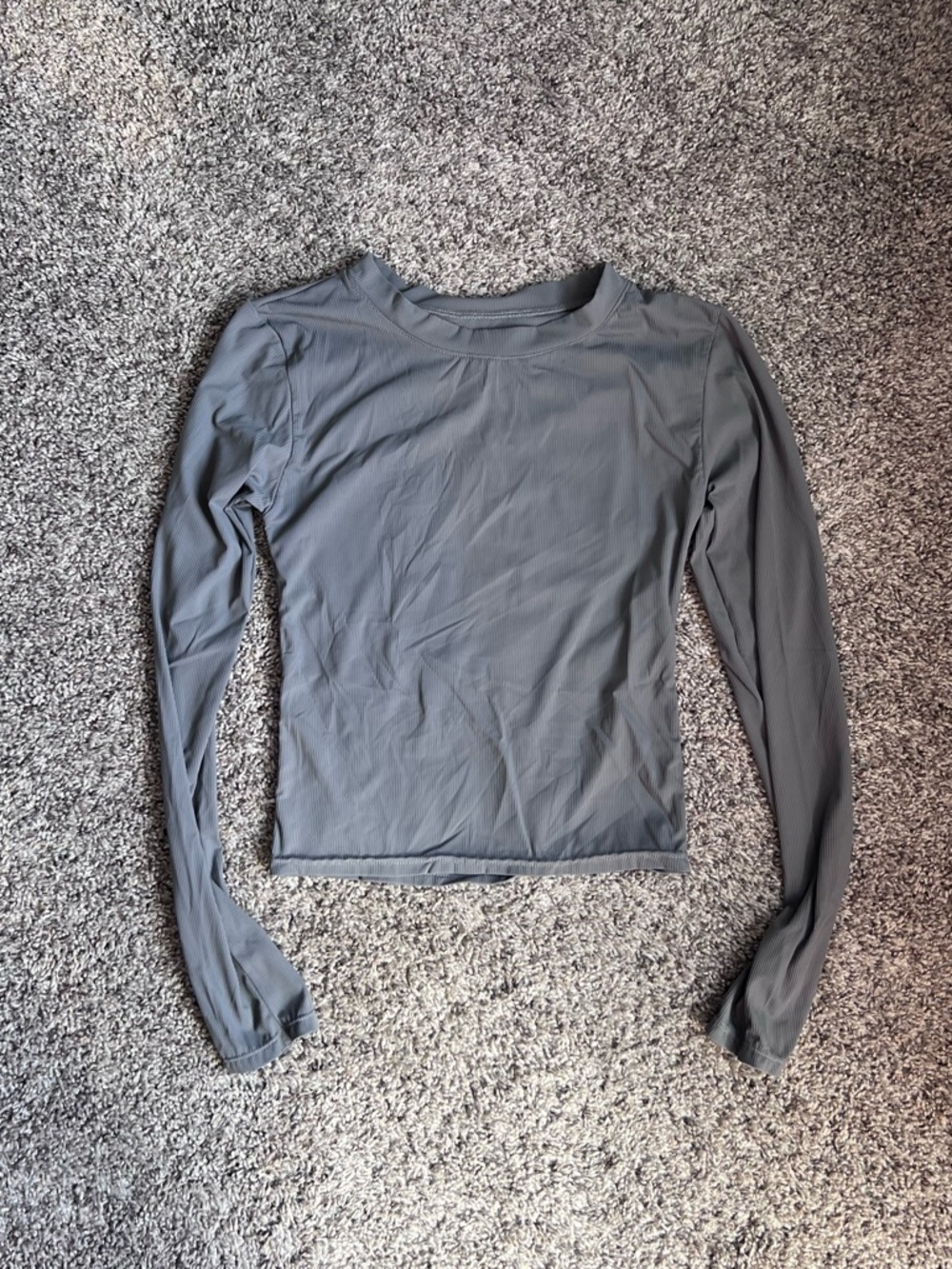 Lightweight Women's Long Sleeve Crewneck Top in Gray